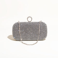 Hand diamond-encrusted dinner bag Hand bag chain small square bag 689059915170 - COCOMELODY