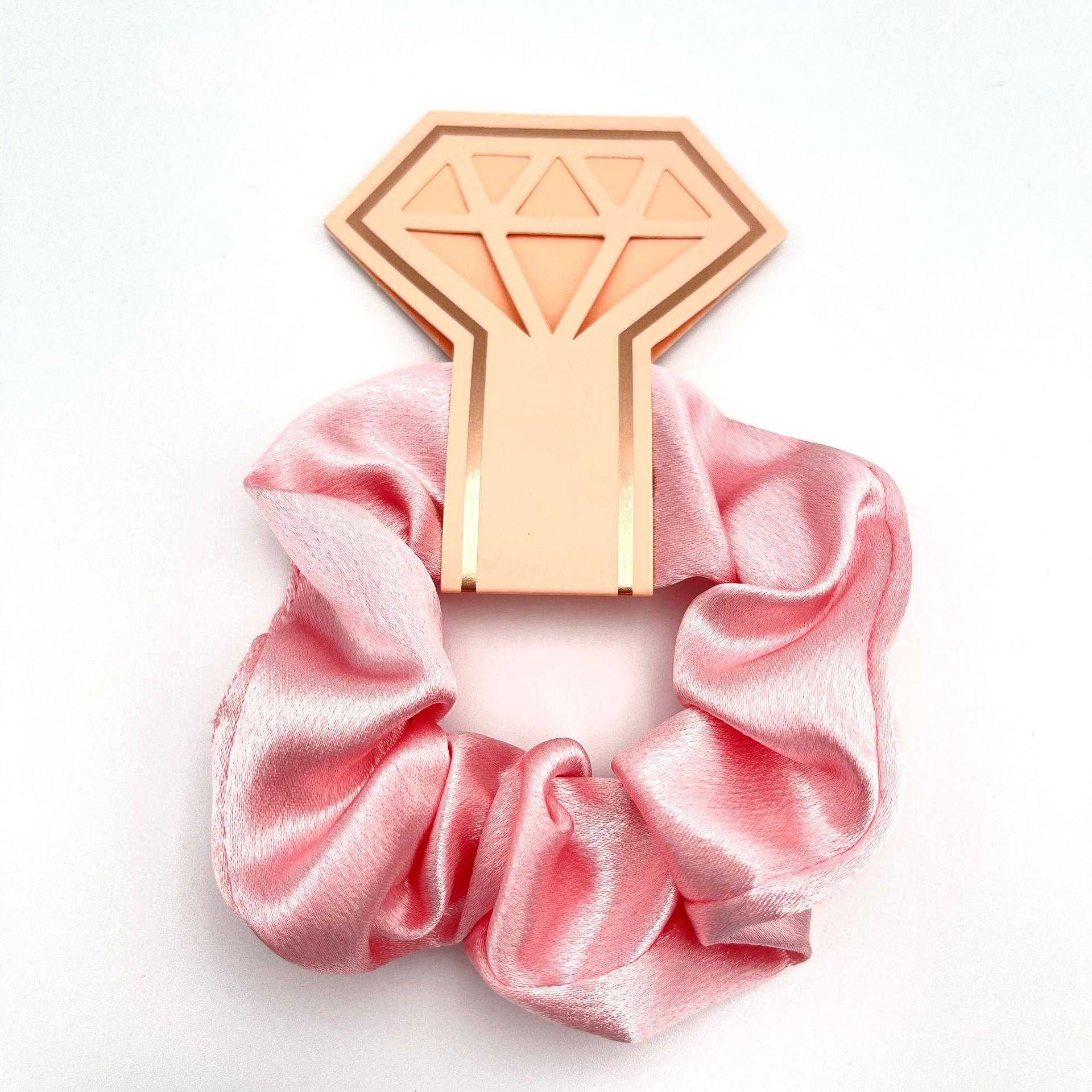 Crown Card Crystal Satin scrunchie Wedding party Gift Fashion solid color hair tie set 676812975531 - COCOMELODY