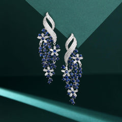 S925 Silver needle flower earrings 722709490960 - COCOMELODY