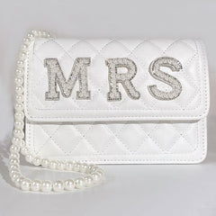Bride Wifey Mrs Bride Wifey Mrs Alphabet purse Pearl crossbody bag bridal shower 731646137930 - COCOMELODY