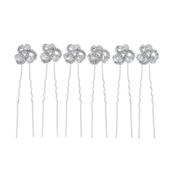 Bridal accessories Alloy flower rhinestone hairpin tray hair pin 641312692617 - COCOMELODY