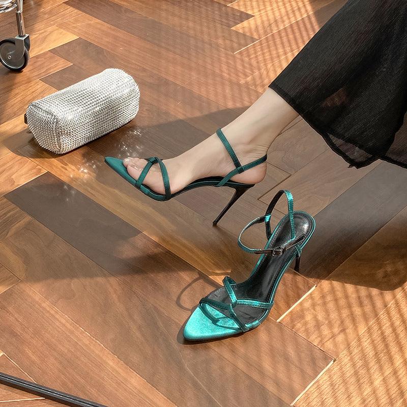 Ankle Cross Strap Heels Stiletto heel Sandals 784634380862 - COCOMELODY