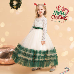 A-Line Maxi Tulle Flower Girl Dress 682328644676 - COCOMELODY