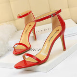 Ankle Strap Heels Stiletto heel Sandals Shoes 570982649397 - COCOMELODY