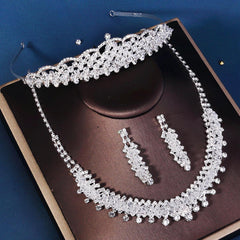 Jewelry Pearl Rhinestone Necklace Earrings 2-Piece Set 526530675260 - COCOMELODY