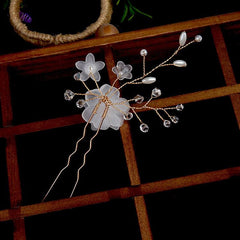 Bridal headwear Handmade flower Bridal accessories Wedding Hairpin Hair fork accessories 643526251684 - COCOMELODY