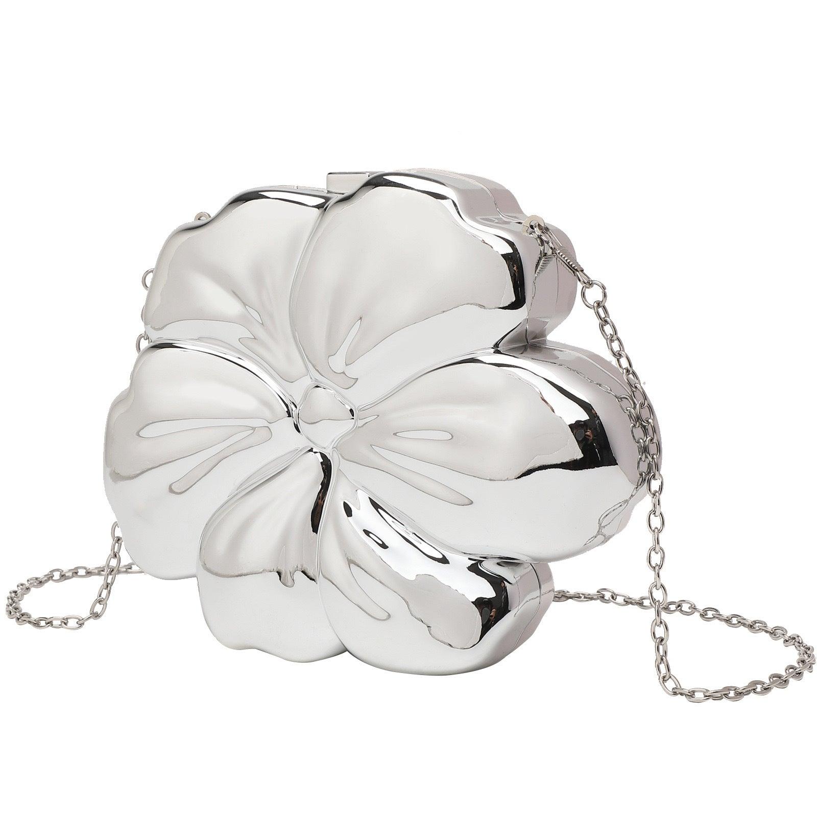 Flower bag mirror plating process oblique span bag 778089021024 - COCOMELODY