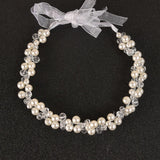 Bridal headwear for girls Pearl headband Headband with yarn band 583256976866 - COCOMELODY