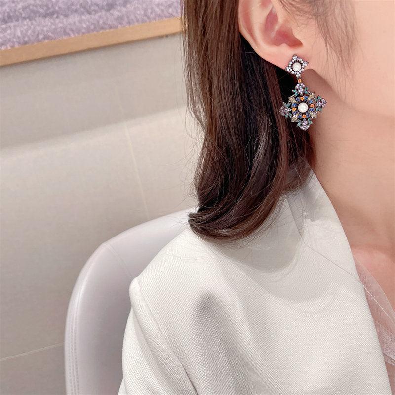 S925 Silver Needle vintage peach Blossom earrings 717713321476 - COCOMELODY