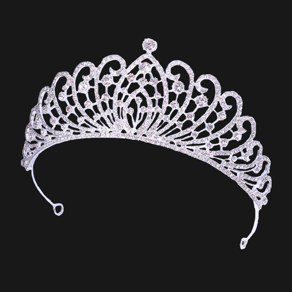 Bridal Crown Tiara Alloy Thick Silver Gold Crown Princess Bridal wedding accessories 650390631349 - COCOMELODY