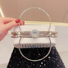 Diamond-set clutch bag Women's Party Bag Rhinestone Tote Delicate diagonal dinner bag 763988820276 - COCOMELODY