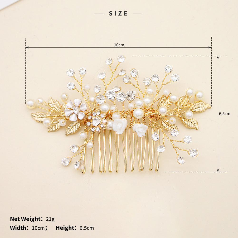 Hand alloy pearl updo bridal hair comb 716261902532 - COCOMELODY