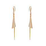 Miniature Zircon Triangular Long Tassel Ear Hook 807973724138 - COCOMELODY