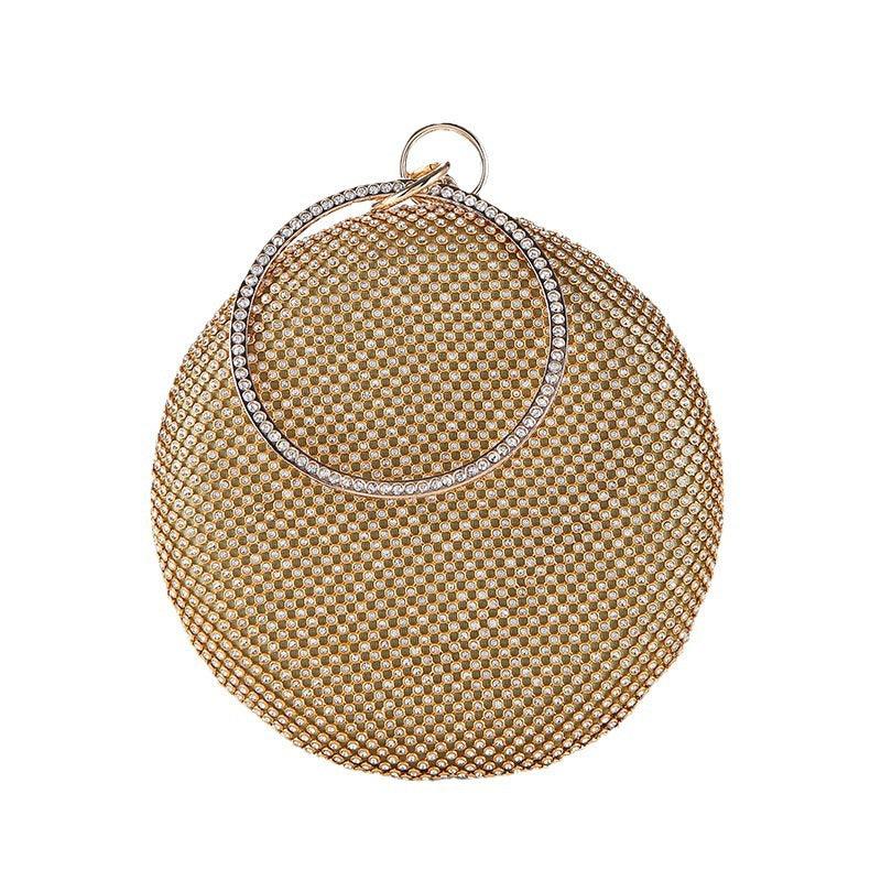 Rhinestone mid-round evening bag 791461170551 - COCOMELODY