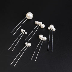 U-shaped Pearl Brida Hairpins 6 piece 684476301257 - COCOMELODY