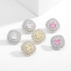 Zircon stud earrings 674517150314 - COCOMELODY