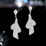 Zircon skirt streamer earrings 737367022162 - COCOMELODY