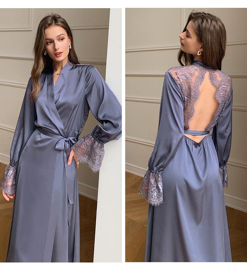 Silk-Like and Lace Robes 671048877502 - COCOMELODY