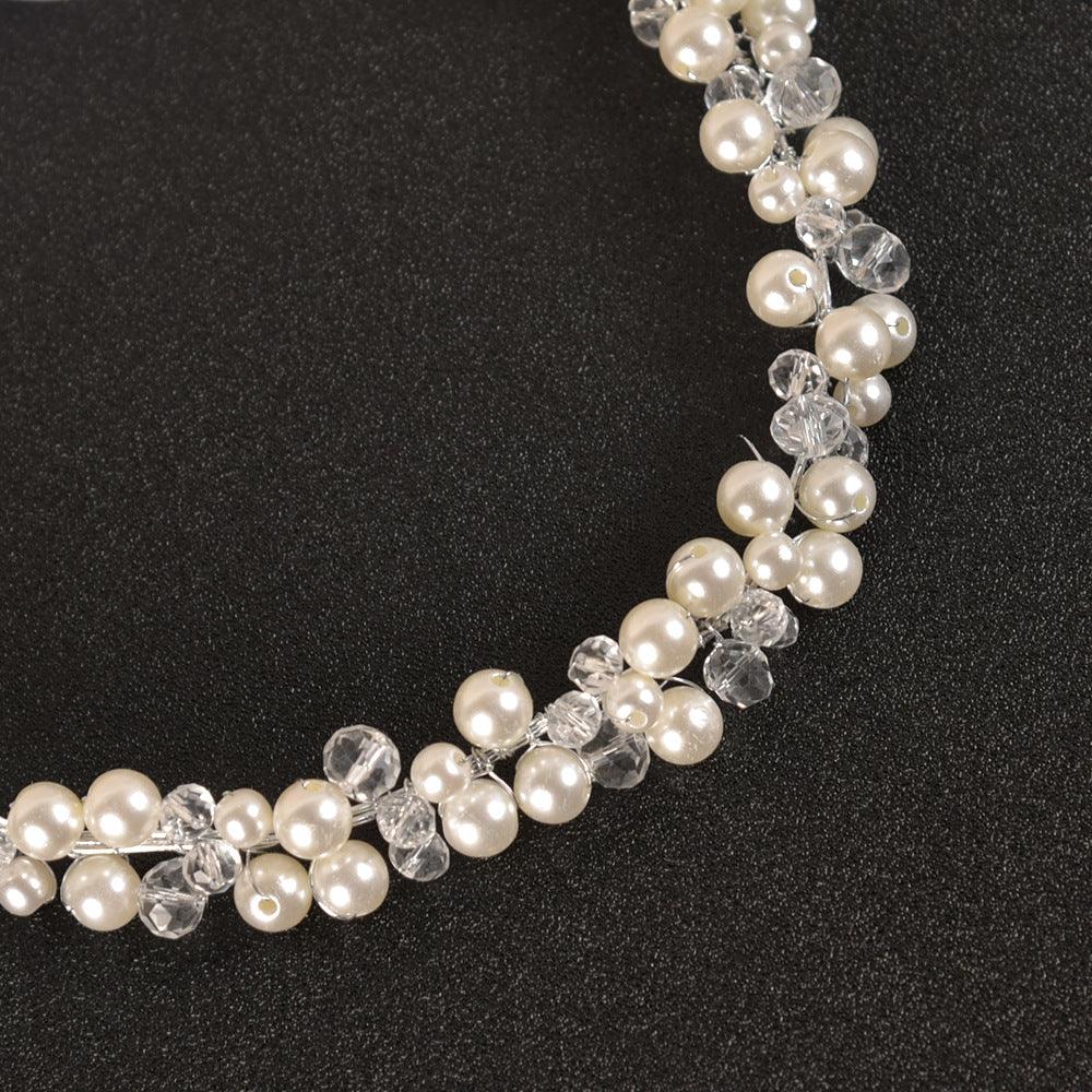 Bridal headwear for girls Pearl headband Headband with yarn band 583256976866 - COCOMELODY