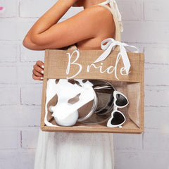 Printed lettering Bride Beach wedding decoration honeymoon trip ribbon makeup bag bridal gift 787520922805 - COCOMELODY