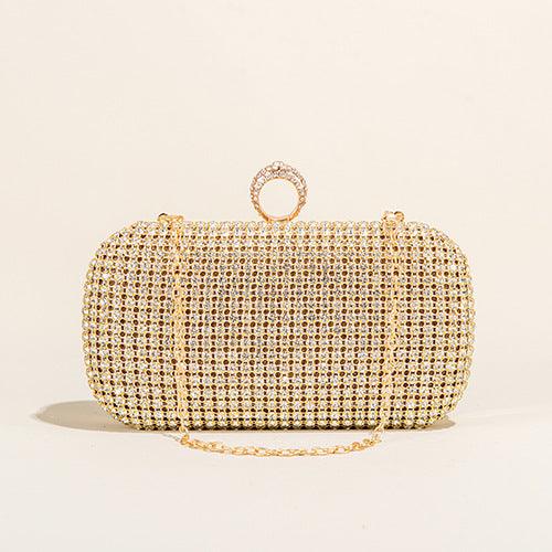 Hand diamond-encrusted dinner bag Hand bag chain small square bag 689059915170 - COCOMELODY
