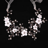 Bridal headwear European and American polymer clay flower crystal hair band hair accessories 685512271854 - COCOMELODY