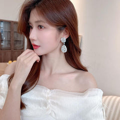 Long drop set zircon earrings 812324678919 - COCOMELODY