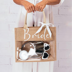 Printed lettering Bride Beach wedding decoration honeymoon trip ribbon makeup bag bridal gift 787520922805 - COCOMELODY