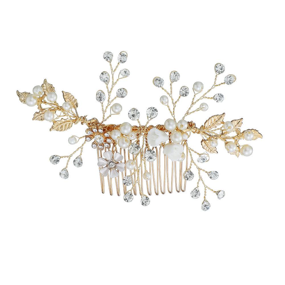 Hand alloy pearl updo bridal hair comb 716261902532 - COCOMELODY