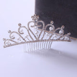 Bride's hair tiara Bride's little tiara with comb rhinestone pearl tiara 651428713487 - COCOMELODY