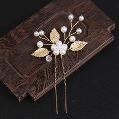 Pearl bridal hairpin Headpiece Hair pin Wedding accessories set of 3 686678591615 - COCOMELODY