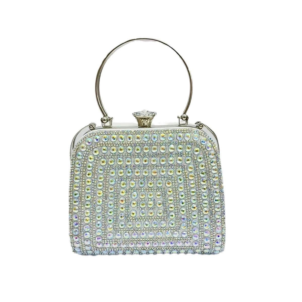 Diamond-set clutch bag Women's Party Bag Rhinestone Tote Delicate diagonal dinner bag 763988820276 - COCOMELODY