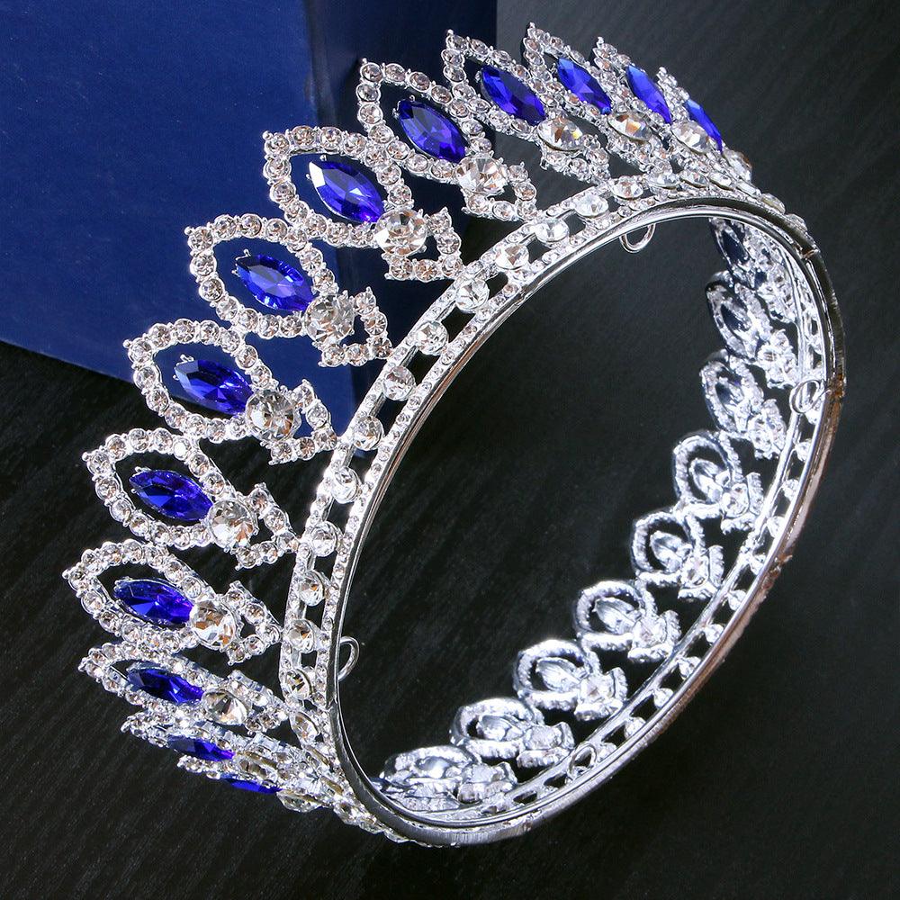Full diamond Baroque round bridal tiara Crown accessories Alloy headband round tiara 723179819813 - COCOMELODY