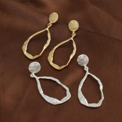 Drop shape striking surface stylish simple atmospheric earrings 676473740910 - COCOMELODY
