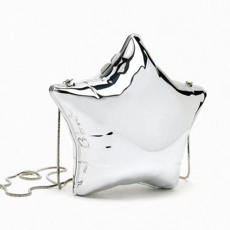 Gold and Silver Star shoulder bag Mini chain bag Crossbody acrylic bag 764305380260 - COCOMELODY