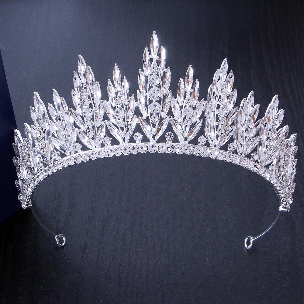 Full diamond super flash half round crown bride wedding headwear photography with makeup styling up-hair crown 677485871099 - COCOMELODY