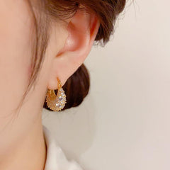 Micro-encrusted zircon bag earrings 693037597905 - COCOMELODY