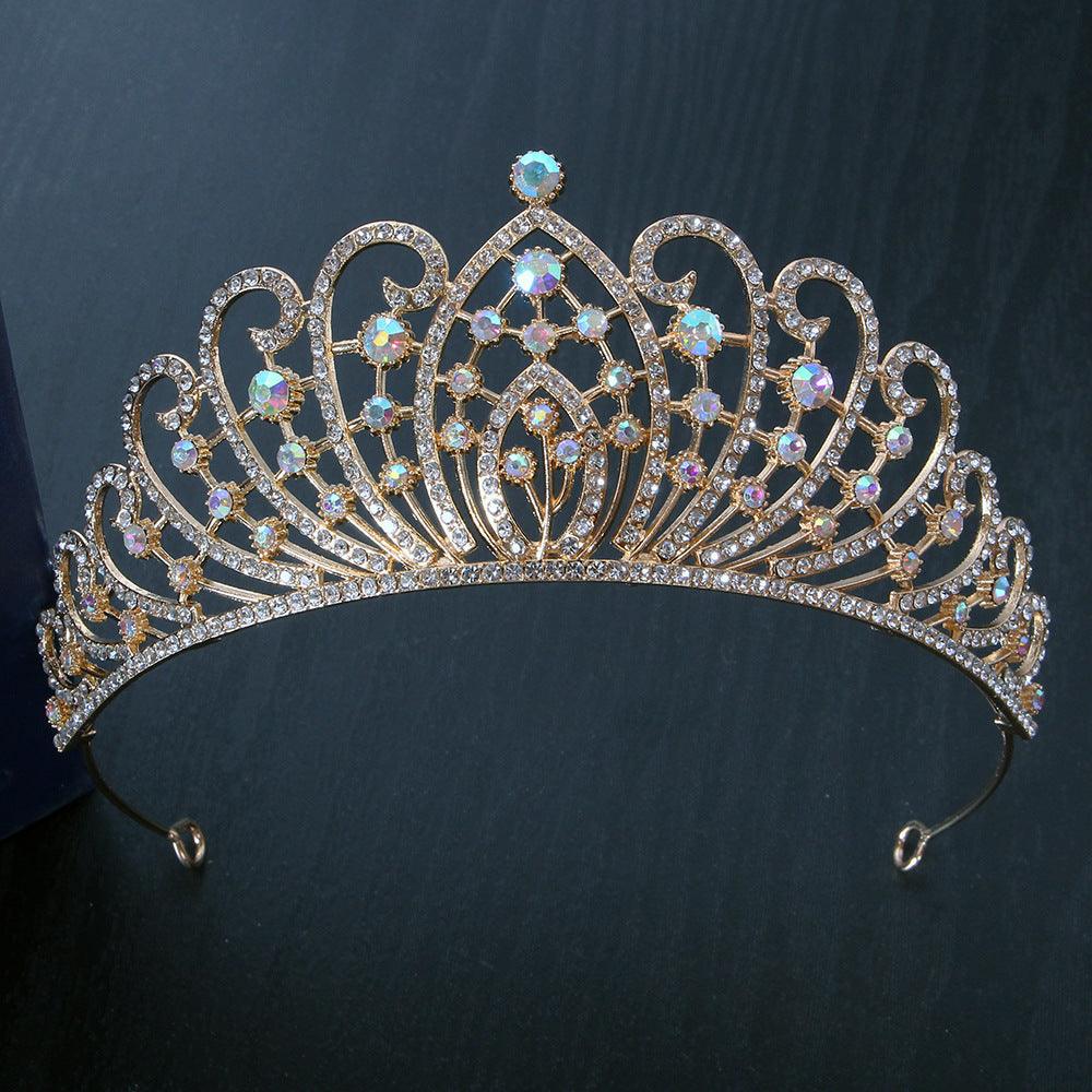 Bridal Crown Tiara Alloy Thick Silver Gold Crown Princess Bridal wedding accessories 650390631349 - COCOMELODY