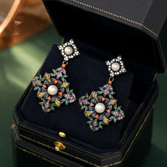 S925 Silver Needle vintage peach Blossom earrings 717713321476 - COCOMELODY