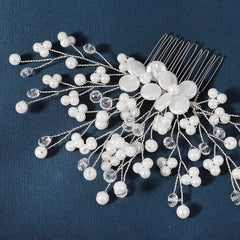 Wedding Hair Comb Pearl Crystal Bride Hair Accessories Set of 3 755481715795 - COCOMELODY