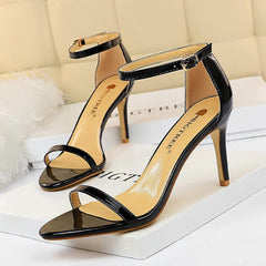 Ankle Strap Heels Stiletto heel Sandals Shoes 570982649397 - COCOMELODY