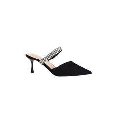 Black Rhinestone Pointy Stiletto heel Sandals 671551594825 - COCOMELODY