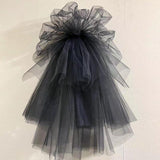 Wedding Headwear Pommel Gauze Black Styling Gauze Gothic Style 740756682227 - COCOMELODY