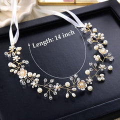 Bridal accessories Beautiful flowers handmade beaded headband Crystal pearl headband 734322003958 - COCOMELODY