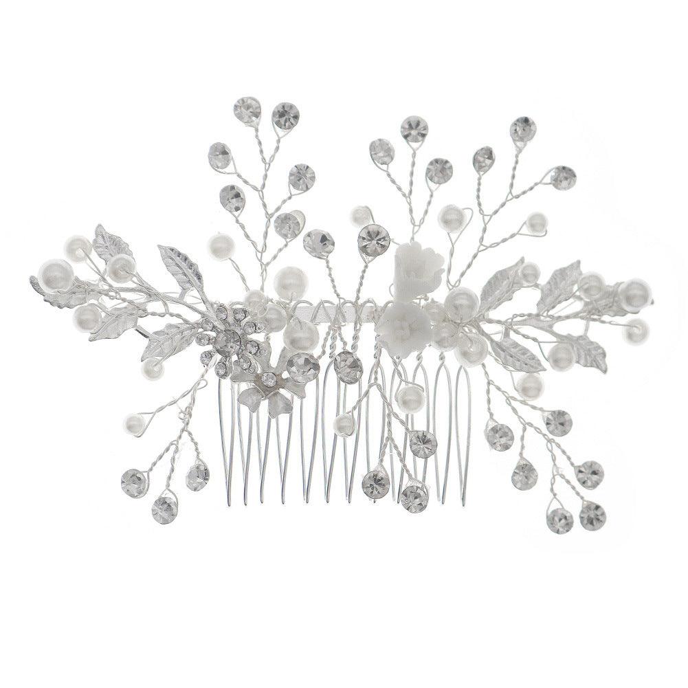 Hand alloy pearl updo bridal hair comb 716261902532 - COCOMELODY