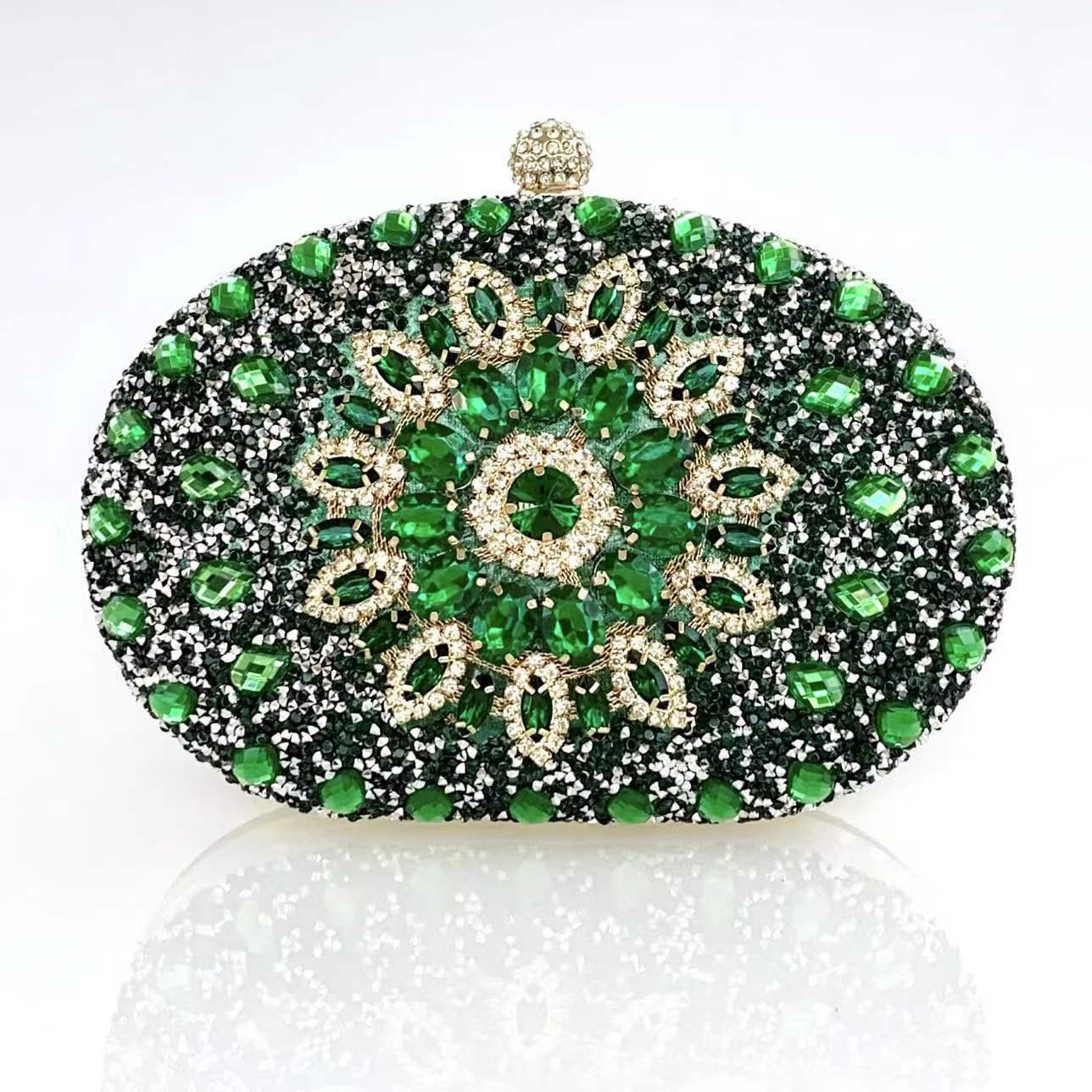 Shell full of diamonds glitter glass rhinestones wedding banquet dinner bag 736519933092 - COCOMELODY