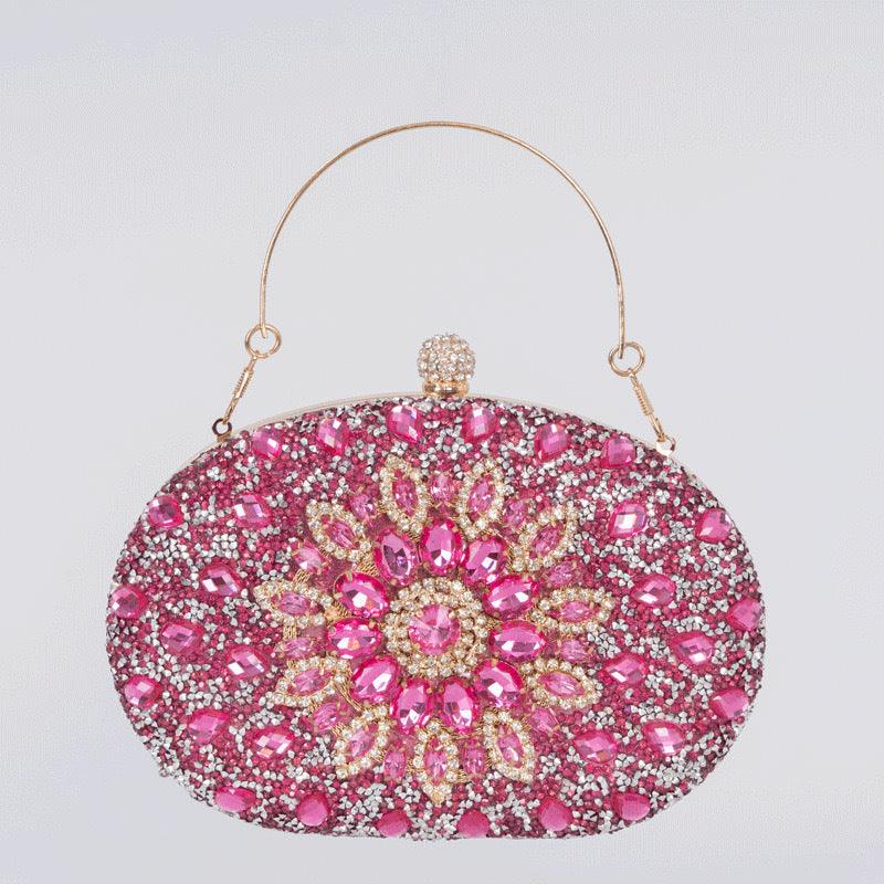 Shell full of diamonds glitter glass rhinestones wedding banquet dinner bag 736519933092 - COCOMELODY