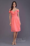 Sheath-Column Knee Length Short Bridesmaid Dress PR3485 - COCOMELODY
