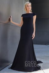 Trumpet-Mermaid Sweep-Brush Train Chiffon Dress PR3605CR - COCOMELODY