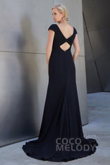 Trumpet-Mermaid Sweep-Brush Train Chiffon Dress PR3605CR - COCOMELODY